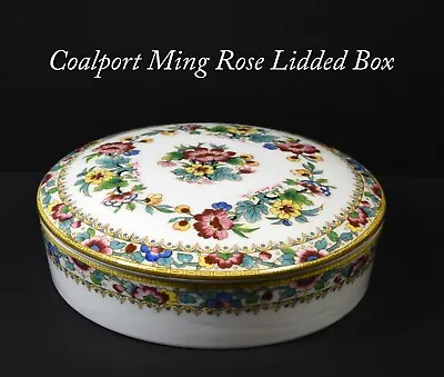 Buy Lovely Coalport Ming Rose Lidded Round Trinket Box • 12.99£
