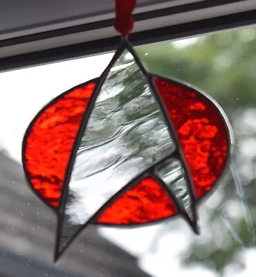 Buy Stained Glass Star Trek Badge Starfleet Insignia Suncatcher Handmade In England • 28£
