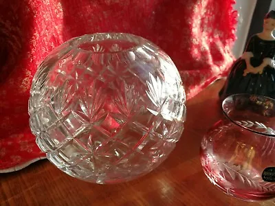 Buy THOMAS WEBB CUT Crystal Round Globe Bowl Vase Pot Pourri Jug • 34.99£