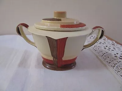 Buy Carlton Ware Lidded Sugar Pot, 1950's, Brown & Cream Design • 14.99£