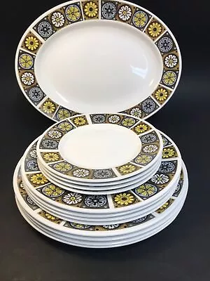 Buy Vintage Set Of 13 Alfred Meakin Plates -Dinner Salad Side & Oval 1960s HILTON • 65£