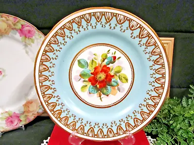 Buy Minton 1850s  Antique Porcelain Cabinet Plate Hand Painted Floral Pattern • 34.28£