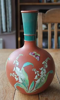 Buy Antique Watcombe Pottery Terracotta Flask Vase Christopher Dresser Aesthetic • 18£