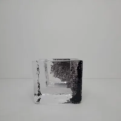 Buy Kosta Boda Black Brick Cube Crystal Square Candle Holder Swedish 3¼  X 3¼  X  3  • 37.94£