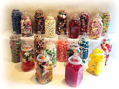 Buy Plastic Sweet Jars 20 X 1L Retro Storage Jar Candy Buffet Wedding SLIGHT SECONDS • 18.24£