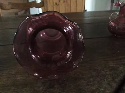 Buy Cranberry Glass 3 Items In Perfect Condition Consisting Of Small Jug And Vase An • 5.75£