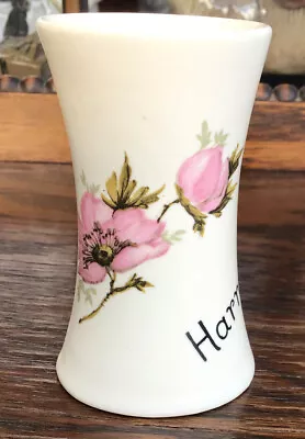 Buy Vintage New Devon Pottery Newton Abbot 3” Tall Harrogate Vase Pink Flowers • 4.50£