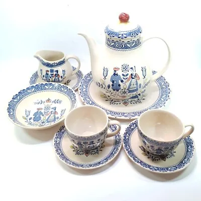 Buy Johnson Bros Hearts & Flowers Coffee Set 9pcs Staffordshire Old Granite Pottery • 55£