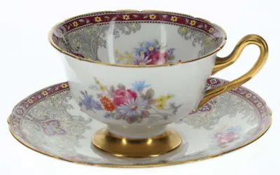 Buy Vintage HAMMERSLEY Tea Cup & Saucer REAL BONE CHINA Made In England GOLD FOOT • 137.56£