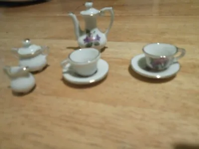 Buy Miniature Tea Set. Flower Design. Bone China. Dolls House • 6£