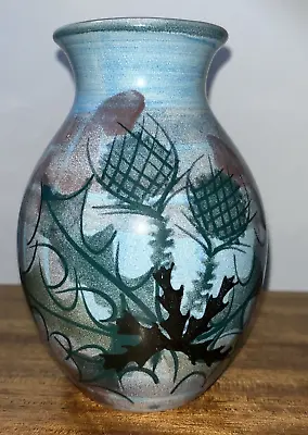 Buy Tain Pottery Scotland Vase Thistle Pattern • 12£