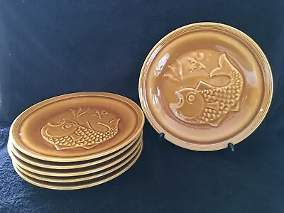 Buy RARE Set 6 X Hornsea Pottery? Embossed Fish Plates High-Glaze VGC Never Seen 9½  • 19.99£