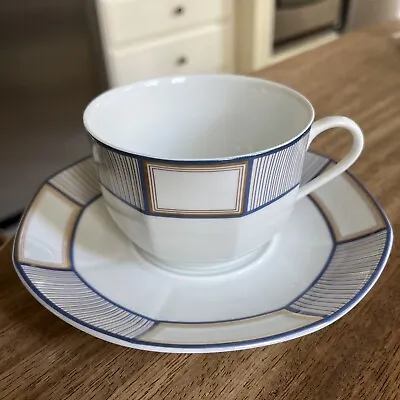 Buy Limoges Porcelain Flat Cup & Saucer DAPHNE (OCTAGONAL) CERALENE RAYNAUD • 88.79£