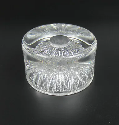 Buy Daum Glass Candle Stand Probably Series Crater France Glass Candlestick Signed • 35.97£