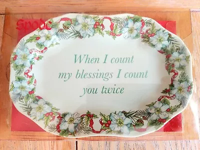 Buy Spode Holiday Sentiments When I Count My Blessings Oval Platter Trinket Dish • 8£