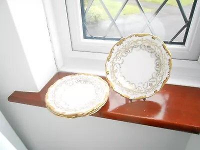 Buy Coalport Anniversary X4 Lot Large Side Plates 7.5in Across Wear To Gold  GC • 12.50£