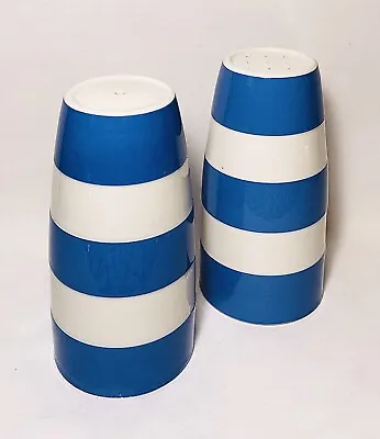 Buy Tg Green Cornishware Blue And White Salt And Pepper Shakers Backstamp • 42£