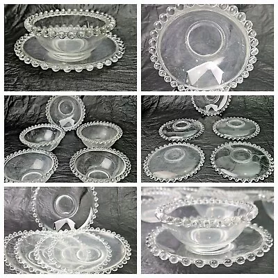 Buy Imperial Candlewick Beaded Edge Bowl Vintage Glassware Candle Holder Or Plates ? • 25£