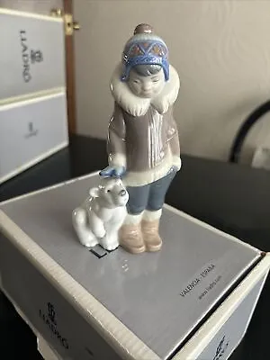 Buy Lladro Figurine #5238 Eskimo Boy With Pet. Designed 1984 Ceased Production 2017 • 19.99£