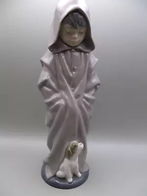 Buy Lladro Nao Figurine Boy In Hooded Cloak With Dog 10 Inches High • 9.99£