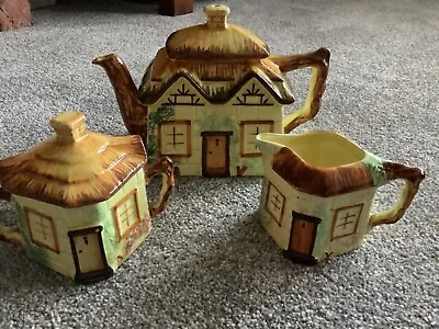 Buy Vintage Keele St Pottery Cottageware Tea Set - Teapot,  Sugar Bowl, Creamer • 5£