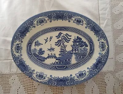 Buy Old Willow Oval Plate English Ironstone Vintage China Blue White • 19£