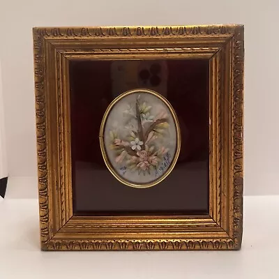Buy Miniature Capodimonte Signed 3D Porcelain Flowers Framed Wall Plaque • 44.59£