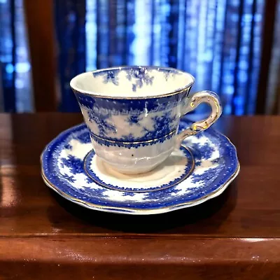 Buy Antique John Maddock And Sons Hamilton Tea Cup And Saucer Blue And White • 17.73£