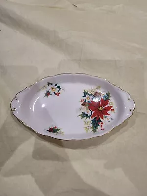 Buy Royal Albert Poinsettia Bone China Oval Dish/plate • 6.99£