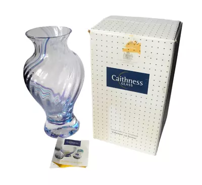 Buy Caithness Art Glass Vase Blue & Purple Swirl Flamenco Design 20cm • 22.47£