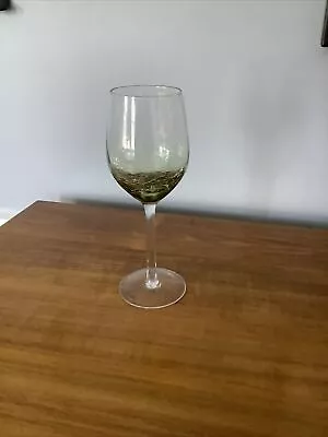 Buy Pier 1 Crackle White Wine Glass Olive Green • 33.73£
