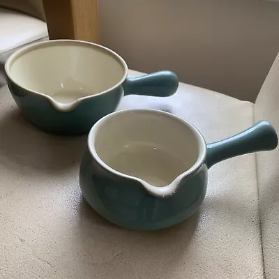 Buy 2 X Vintage Denby Manor Green Gravy Sauce Boats Pouring Jugs Dish • 10£
