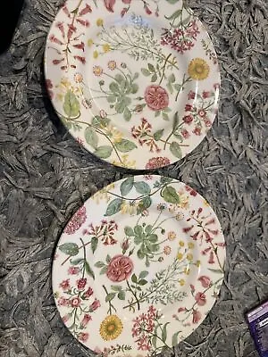 Buy 2 Royal Stafford Hedgerow Wildflowers Fine Earthenware  Plate Pink Yellow 8.25” • 38.41£