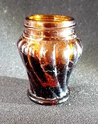 Buy Vintage, Amber Glass, Jar, Spiral Pattern • 10£
