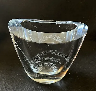 Buy *STROMBERGSHYTTAN* Vintage Swedish Thick Etched Glass Vase,  Signed & Numbered • 216.67£