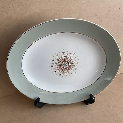 Buy W H GRINDLEYS AND SONS OVAL SERVING PLATTER, SATIN WHITE PATTERN 12”x10” • 9.77£
