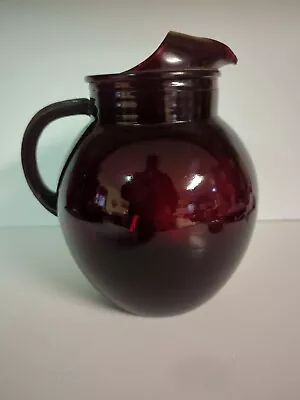 Buy Vintage Anchor Hocking Royal Ruby Red Pitcher  Excellent Shape! • 27.35£