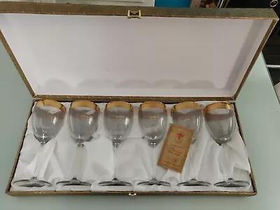 Buy 6 X I Preziosi Lead Crystal Wine Glasses By CF Design Original Box Circa 60s/70s • 35£