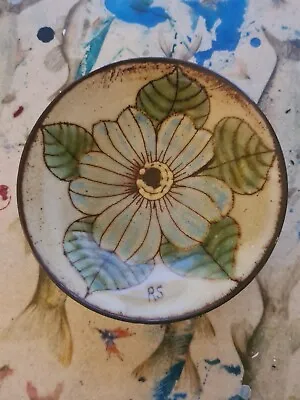 Buy Chelsea Studio Pottery Signed Trinket  Dish On Pedistal Butterscotch Flower  • 8£