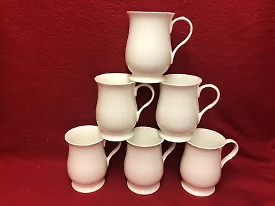 Buy White Bone China Set Of 6 Bulbous Just China (NOT STACKABLE) • 29£