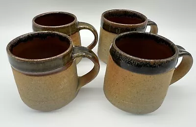 Buy Muchelney Studio Pottery John Leach Stoneware 4 X Mugs Tenmoku Glaze • 75.95£