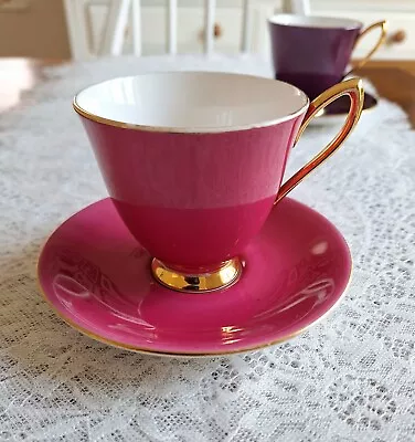 Buy 1950's Royal Albert Gaiety Series Solid Pink Tea Coffee Cup And Saucer • 6.50£