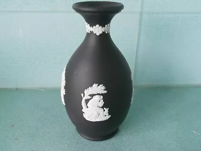 Buy Vintage 1966 Wedgwood Jasperware Black 4.75  Stem / Bud Vase - Cupid Cameos • 14.95£