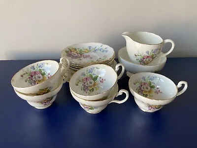 Buy Vintage Floral Foley EB & Co Bone China Tea Set 1950s 17 Pieces • 72£