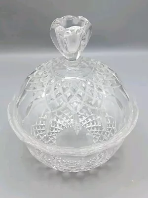 Buy Clear Crystal Cut Glass Dish/Bowl With Lid U8S4 • 20£