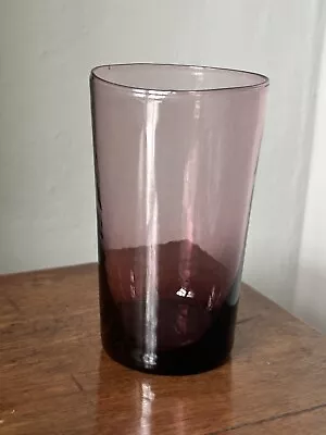 Buy ANTIQUE C19th Victorian Amethyst Tumbler Glass 10.5cm Purple • 12£