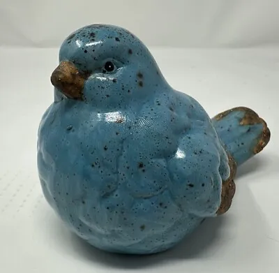 Buy Sweet Painted Speckled Teal Ceramic Bird Figurine - Pottery / Stoneware Lovely • 21.49£