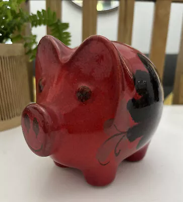 Buy Fabulous 1970s West German Pottery WGP Scheurich 792 Red Piggy Bank Flower • 12£