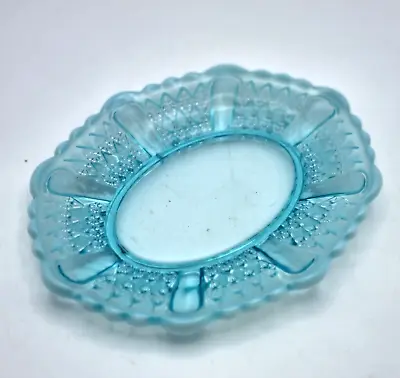 Buy Davidson Blue Glass Pearline Glass Small Oval Dish Princess Diana C1890 • 24.95£
