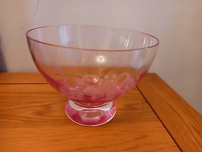 Buy Wedding Bowl  Caithness Glass 160mm  Pink  Boxed  Never Used Gift Present Bridal • 11£